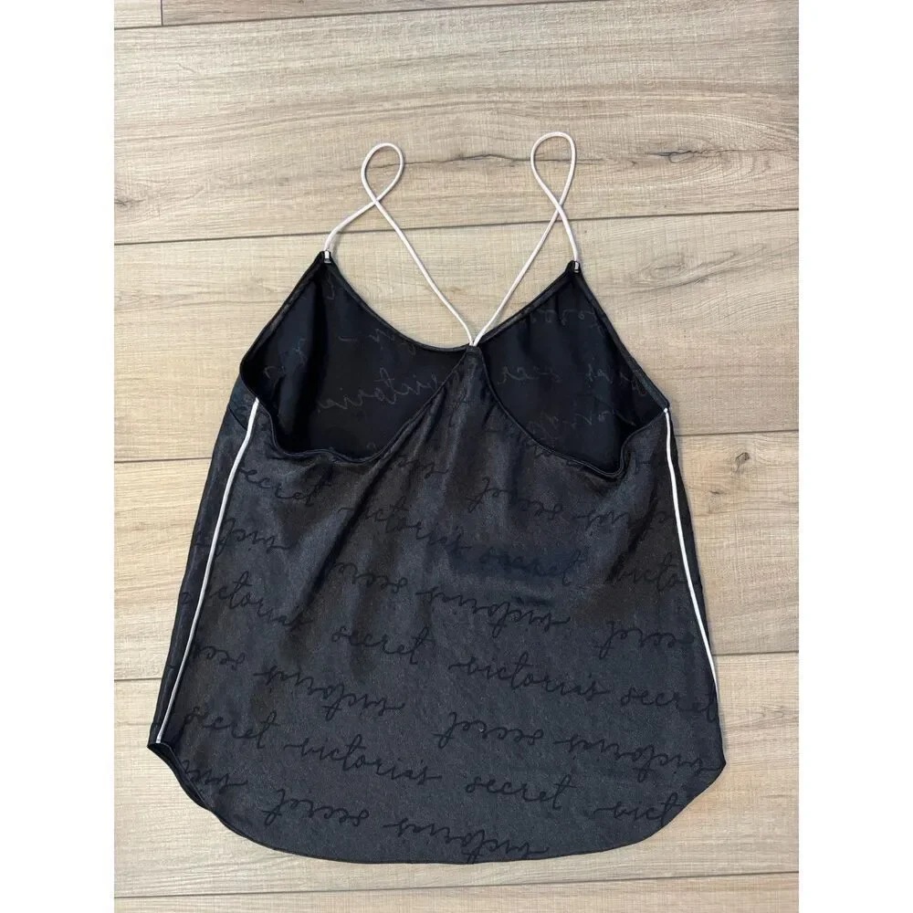 Victoria's Secret Women's‎ Angel Black Nightie Slip N Medium night sleep tank